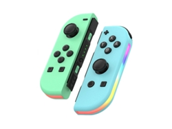 1 Par De Gamepad Inalámbrico Bt 5.2 Led Rgb - Doble Vibración + Turbo - Azul/verde