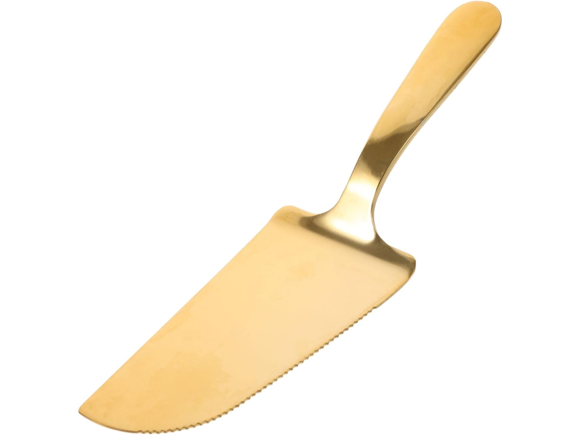 Espátula De Acero Inoxidable Dentada Para Pasteles - Espátula Reutilizable Para Pizza - Dorada