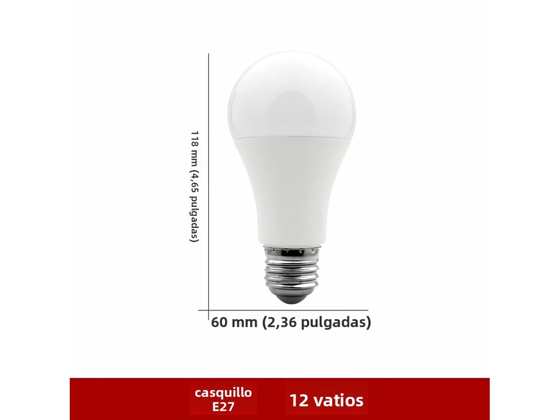 (blanco Cálido, 12 W, Casquillo De Rosca E27) 10 Bombillas Led, 220 V