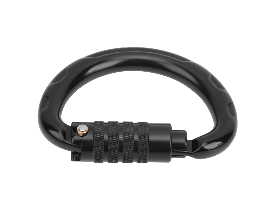 Mosquetón De Aluminio Semiircular Auto Bloqueante Para Montañismo Y Escalada Clip Hook Negro