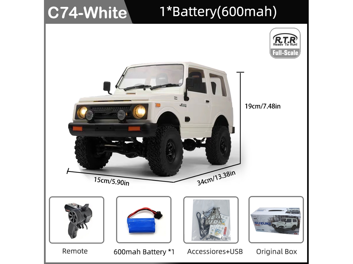Coche teledirigido Jimny Warrior Ja11 4x4 2,4 GHz, escala 1/10, simulación de orugas, todoterreno teledirigido, juguete para niños. Aeuzwr
