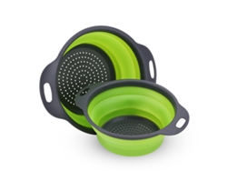 Cesto de Silicone para Escorrer Frutas e Vegetais, Dobrável, para Purificação de Água na Cozinha. MDUG (verde S)