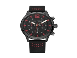Reloj Hombre De Aleación Analógico De Cuarzo Con Dial Redondo Fashion Mini Focus (negro Rojo)