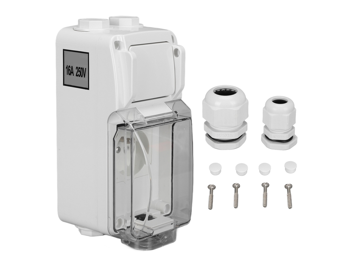 Enchufe Con Interruptor Basculante Ip66 Abs 250v 16a Norma Francesa Instalación Vertical