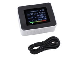 Medidor De Calidad Del Aire Interior 8 En 1 Sensor Ndir Detecta Co2 Pm2.5 Pm10 Pm1.0 Hcho Tvoc Temp Humedad Con Alarma Blanco