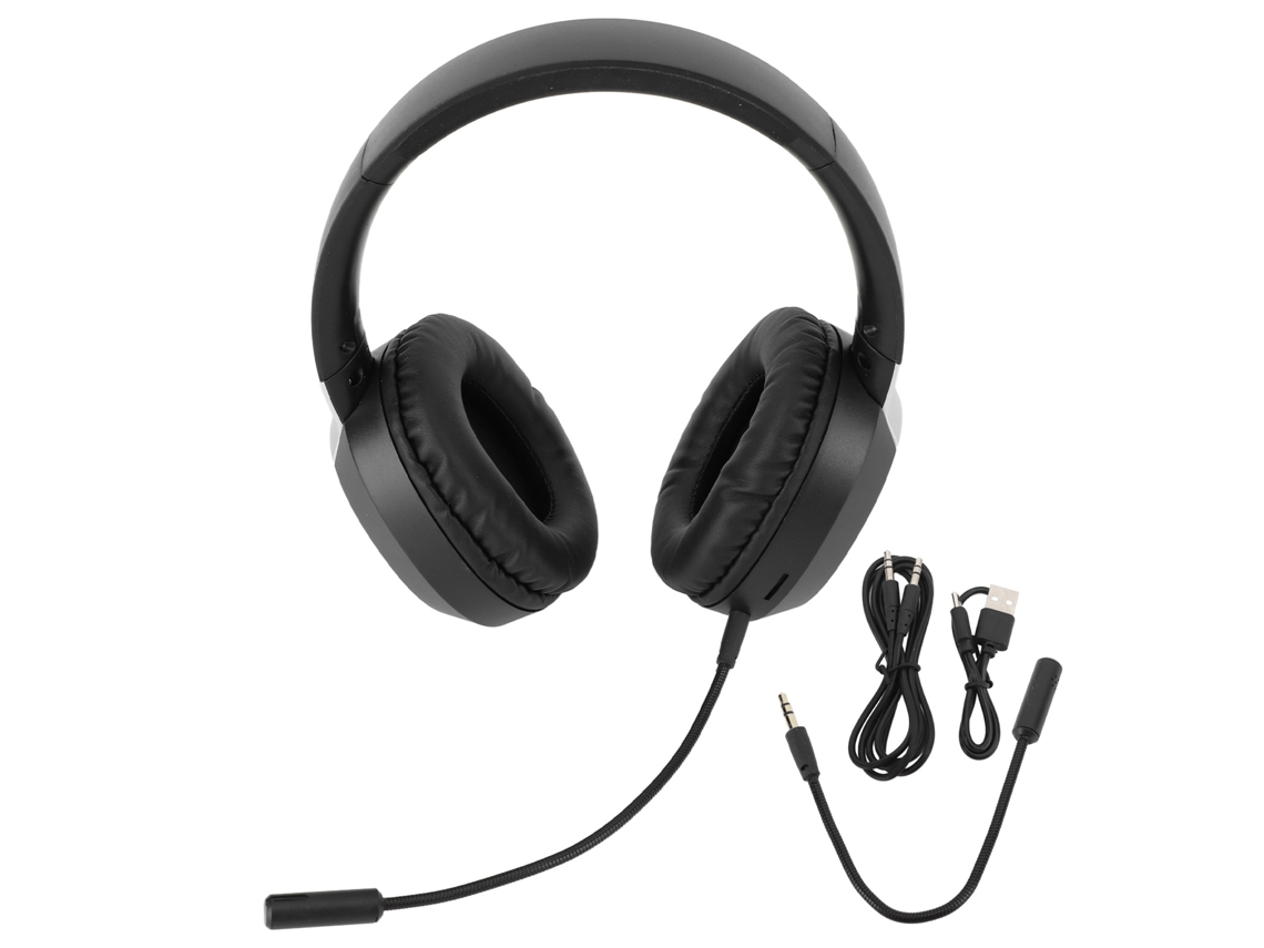 Fone Mali Gamer Sem Fio Bluetooth, Plegável, Microfone Removível, Redução de Ruído, Preto