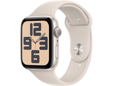 APPLE Watch SE GPS 44 mm Blanco Estrella con Correa Deportiva Blanco Estrella (Talla: M/L)
