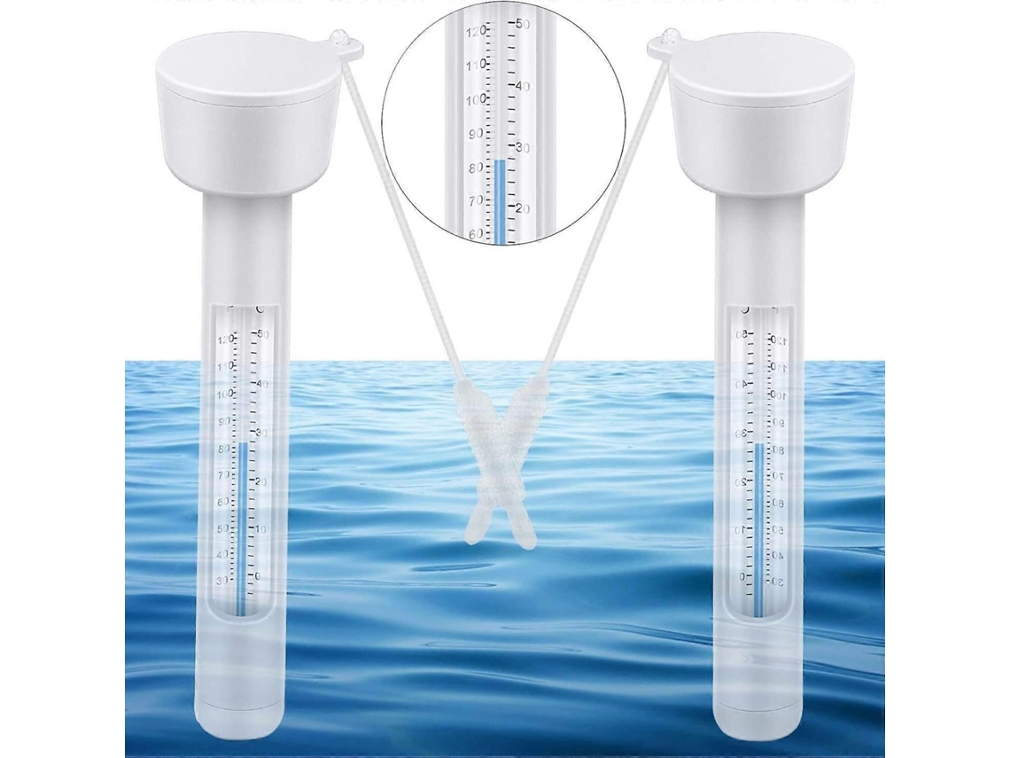 Juego de 2 termómetros flotantes para piscina con cable resistente a impactos. GOKOCO