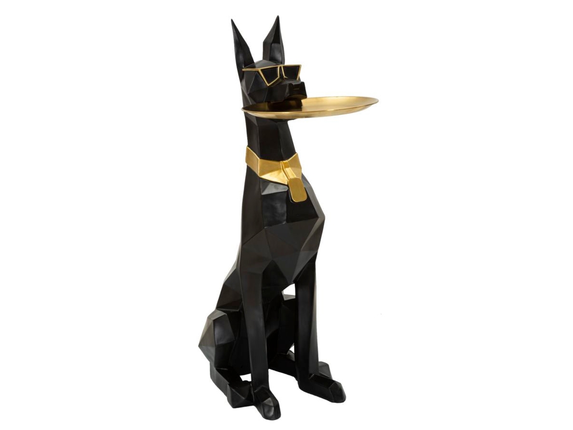 Ory Para Perros Con Bandeja Cm 30x64x91 Unico / Negro Y Dorado