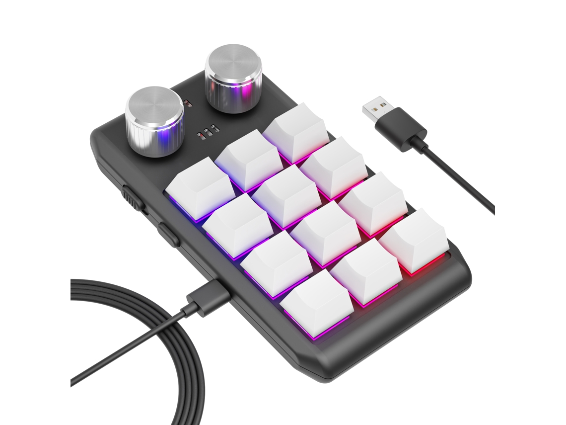 Teclado Gaming Inalámbrico De Una Mano Con 12 Teclas, Macro Personalizado, Hot-swappable Y Switch Rojo