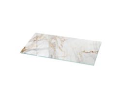 Cristal para espejo de mesa rectangular (125x50 cm - Mármol elegante con vetas - Blanco)