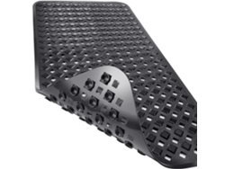 Alfombrilla De Ducha Antideslizante De 53x53 Cm, Pvc, Resistente Al Moho, Lavable A Máquina Y Suave Al Tacto (henten Home Negro)