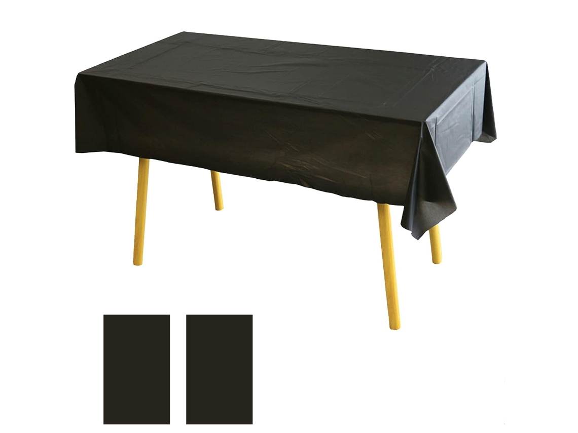 2 Manteles Halloween Rayas, 1m x 2,7m - Plástico Desechable NEVEANCE