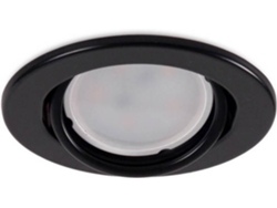 Aro Foco Downlight Circular Basculante  "Vepa" Acero 90mm - Negro GREENICE