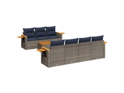 Maison Exclusive - Set De Sofás De Jardín 8 Pzas Con Cojines Ratán Sintético Gris