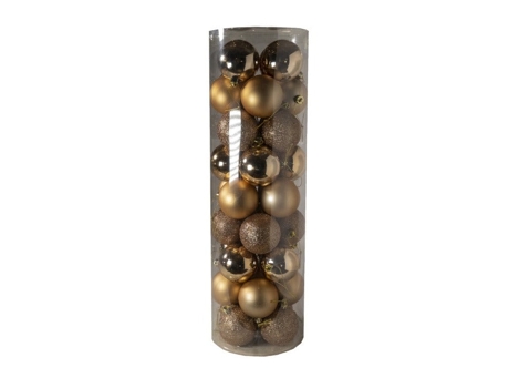 Juego de 40 adornos de bolas de Navidad bolas colgantes 5cm para decoración de árbol de Navidad Dorado1 5cm SELEOK