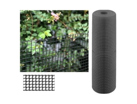 Malla de Plástico Cuadrada para Terrazas Balcones O Vallados 1 X 5 M Cuadros 0,5X0,5 Cm Gris SUINGA
