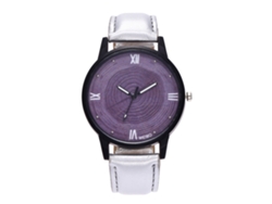 Reloj De Pulsera Unisex De Cuarzo Con Correa De Cuero Sintético, Estilo Moderno, Zhoulianfa Silver