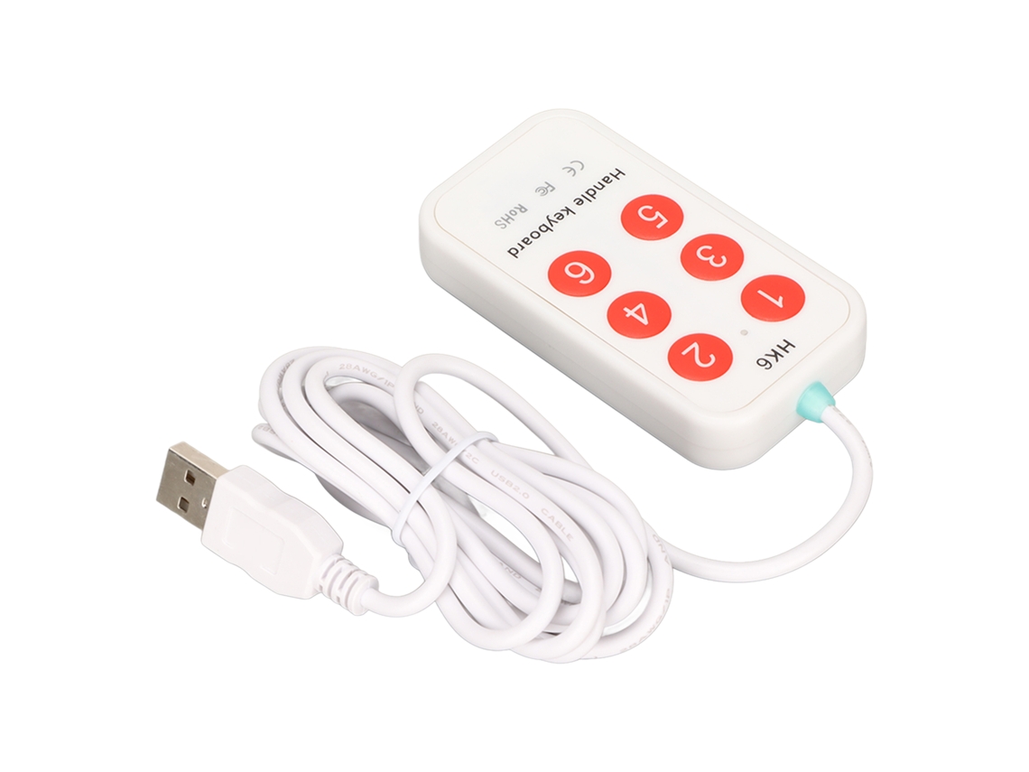 Teclado Programável Usb Pequeno 6 Teclas Personalizável Controle Para Varredura De Imagens Hospitalares