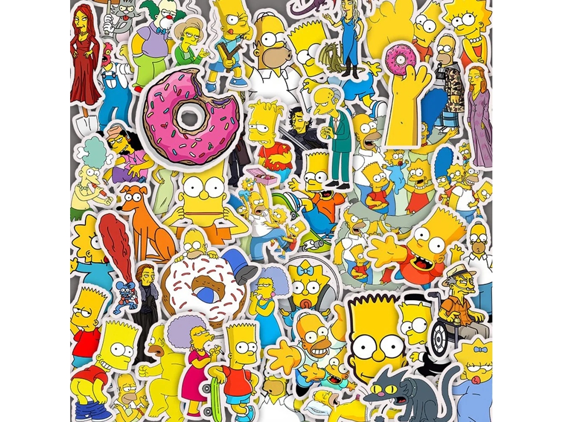 Pegatinas impermeables de Los Simpson, material PVC para grafiti DIY, tamaño 3,5 cm MDUG (10 unidades)
