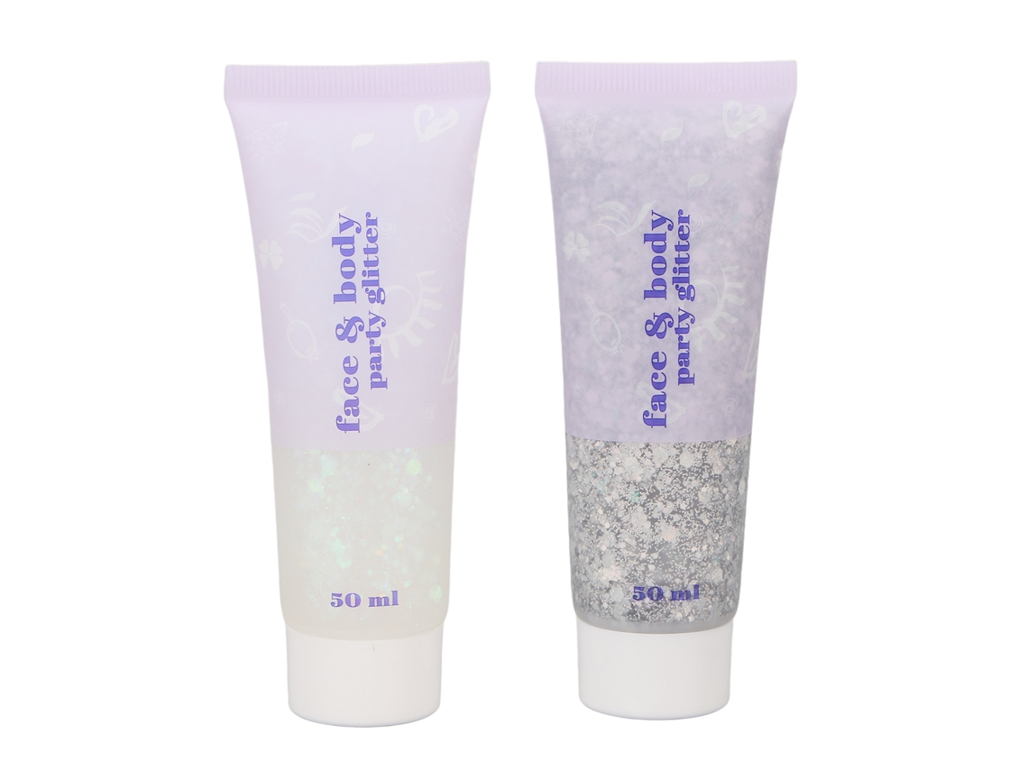 2 unidades de gel con purpurina blanca y plateada para maquillaje y festivales.