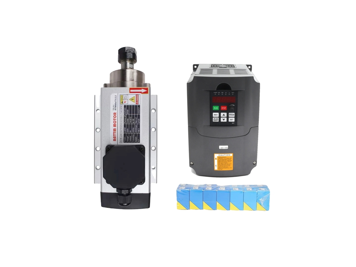 Motor de husillo cuadrado CNC, velocidad de 24 000 RPM, sistema de refrigeración por aire acondicionado, con pinza VFD OEM