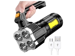 Linterna Led Superbrillante, Linterna Led Recargable, Reflector Superbrillante, Equipo De Iluminación Para Tiendas De Campaña (negro)