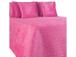 Funda Nórdica Bouty de Terciopelo Liso Rosa Choque