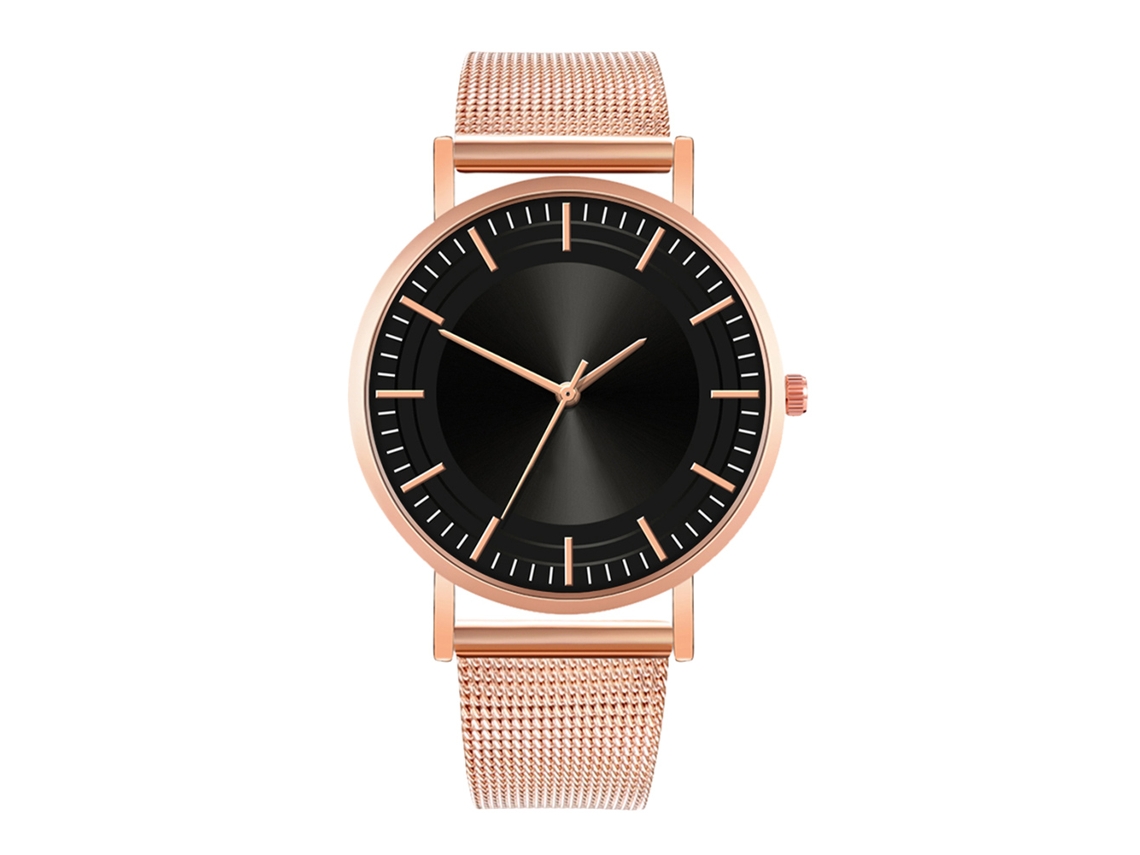 Reloj De Moda Para Hombre Y Mujer, Correa De Malla, Esfera Redonda, Cuarzo, Para Parejas (4)