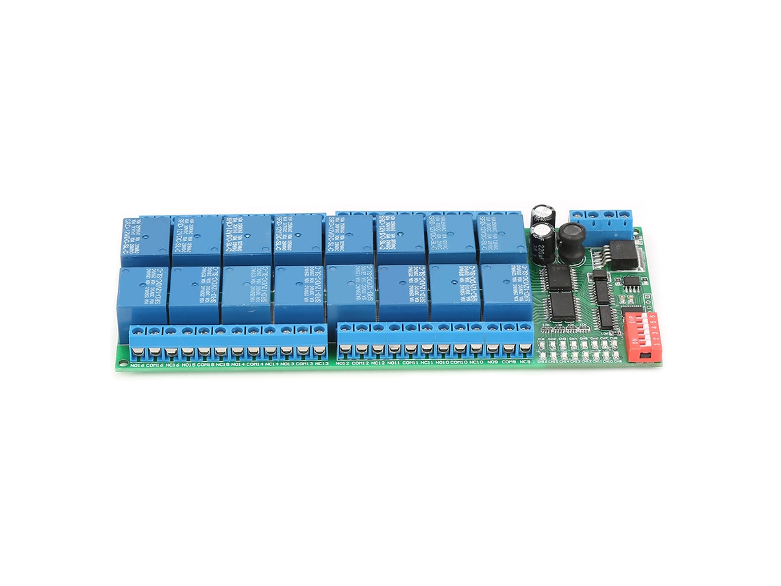 Módulo De Relés De 16 Canales Modbus Rtu Rs485 Control Serie Interruptor Plc De 12 V Cc