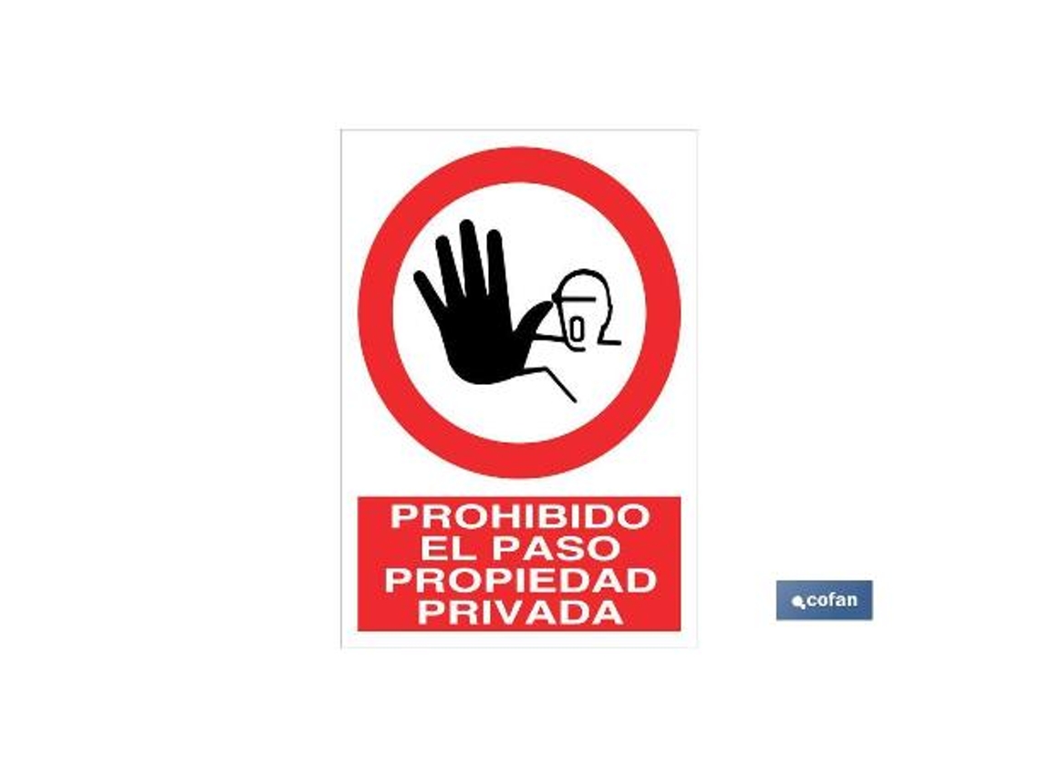 Señal poliestireno 210x148mm prohibido el paso propiedad privada