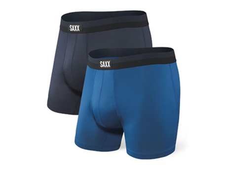 Ropa interior para Hombre SAXX UNDERWEAR Sport Mesh Fly 2 Unidades Azul para Fitness (L)