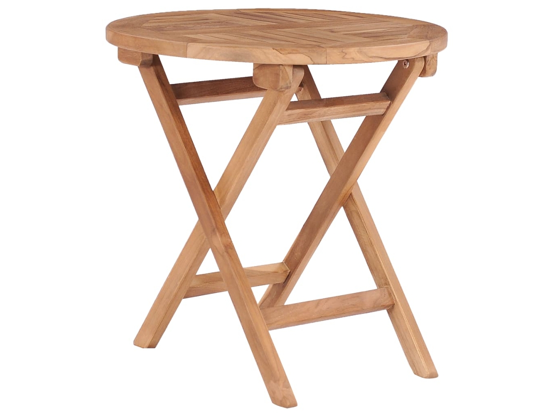 Mesa de jardín LOVELY HOME plegable de madera de teca maciza (45 cm)