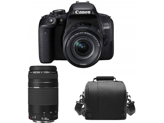Kit Cámara Réflex CANON EOS 800D EF-S 18-55mm F4-5.6 IS STM+ EF 75-300mm F4-5.6 III