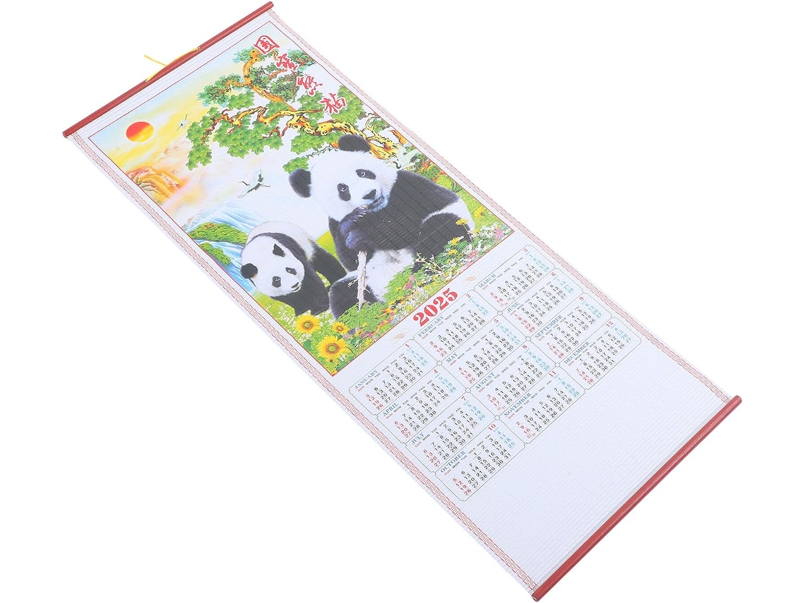 Calendario de pared mensual decorativo para 2025 en imitación ratán, para el Año de la Serpiente, ideal para planificar y Gokoco