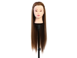 Cabeça De Boneca Para Treinamento De Maquiagem E Cabeleireiro Cabelo Castanho Dourado Fibra Resistente A Alta Temperatura