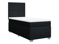 Maison Exclusive - Cama Box Spring Con Colchón Tela Negro 80x200 Cm