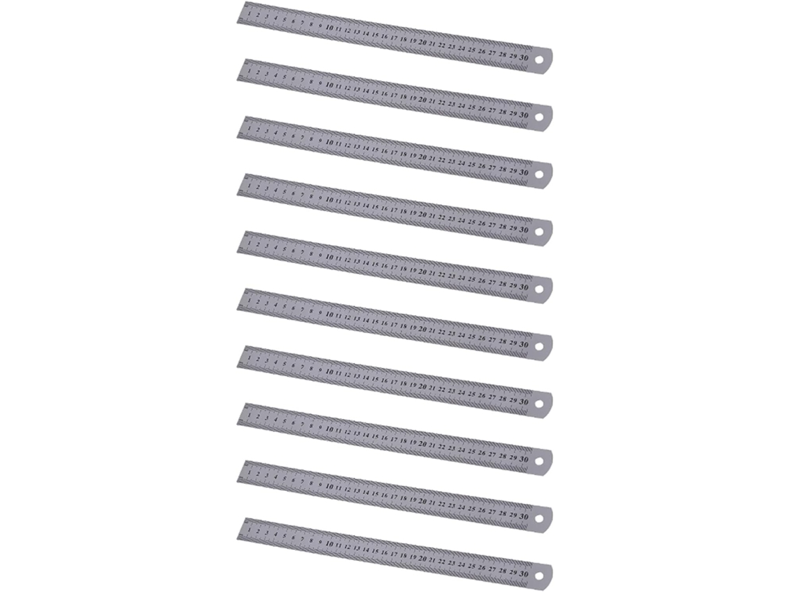 Regla De Medición De Acero Inoxidable 10x, Función Métrica, 30 Cm (12 Pulgadas)