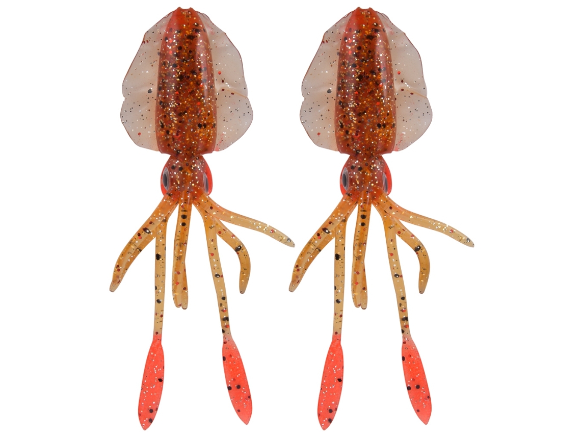 2 Señuelos Artificiales Con Forma De Calamar Para Pesca En El Mar Y Desde Embarcación.