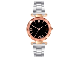 Reloj De Pulsera De Cuarzo Para Mujer Con Números Romanos Y Brazalete De Acero Plateado.
