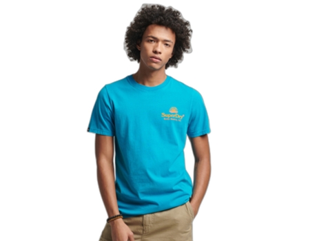 Camiseta Vintage SUPERDRY Venue Neon Azul (M)