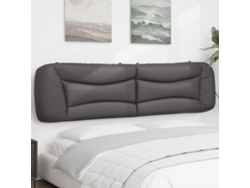 Cabecero De Cama Acolchado Cuero Sintético Gris 200 Cm