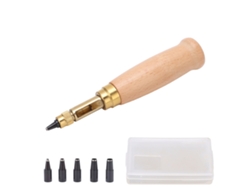 Set De Perforadoras De Cuero Con 6 Cabezales Intercambiables Para Perforar Cinturones Y Proyectos Diy