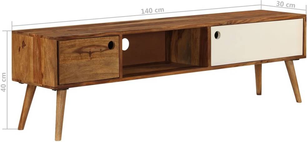 Vidaxl Mueble Para tv madera maciza sheesham 140x50x35cm decoración hogar 140x30x40 art planet 140x50x35
