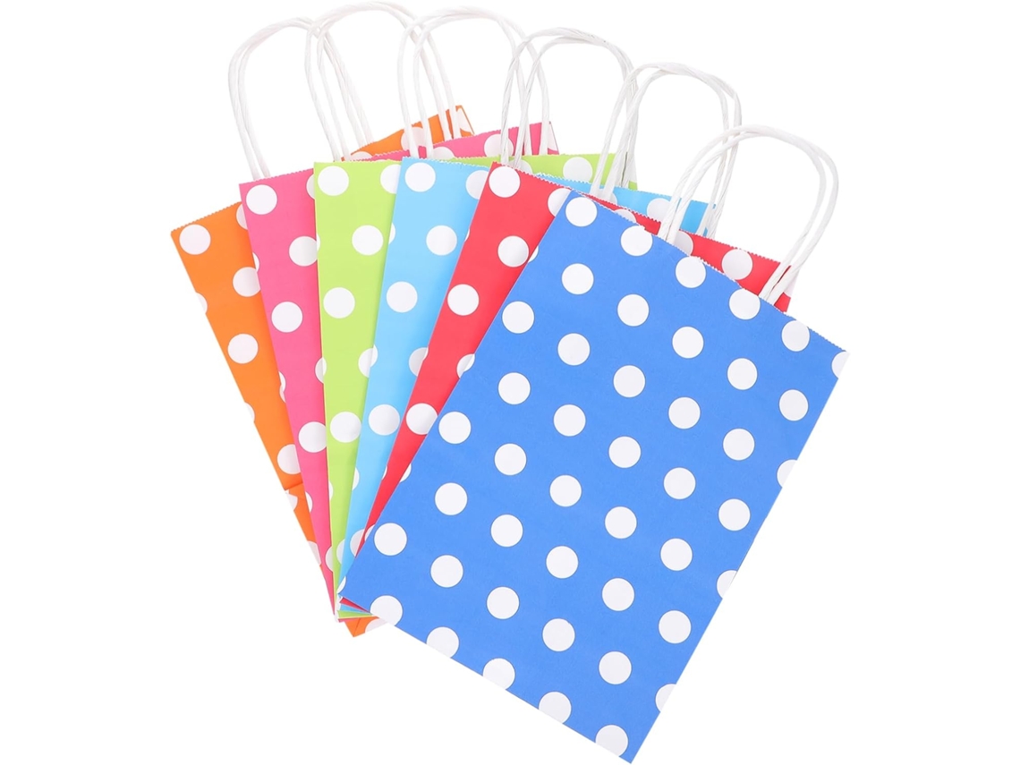 Juego de 30 bolsas Kraft con lunares blancos, diseño elegante para guardar en cafeterías y panaderías Gokoco