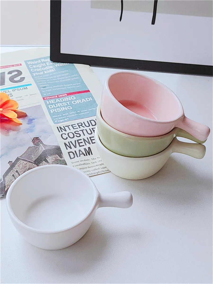 (4 Piezas) Un Juego De Platos Para Condimentos, Un Pequeño Plato De Cerámica Con Asa Y Una Mini Taza De Leche Creativa.