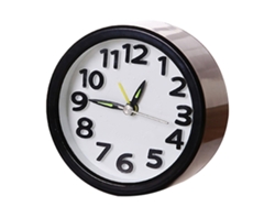 Mini reloj despertador de escritorio sencillo, silencioso, redondo y negro, ideal para mesita de noche o para decorar el hogar.