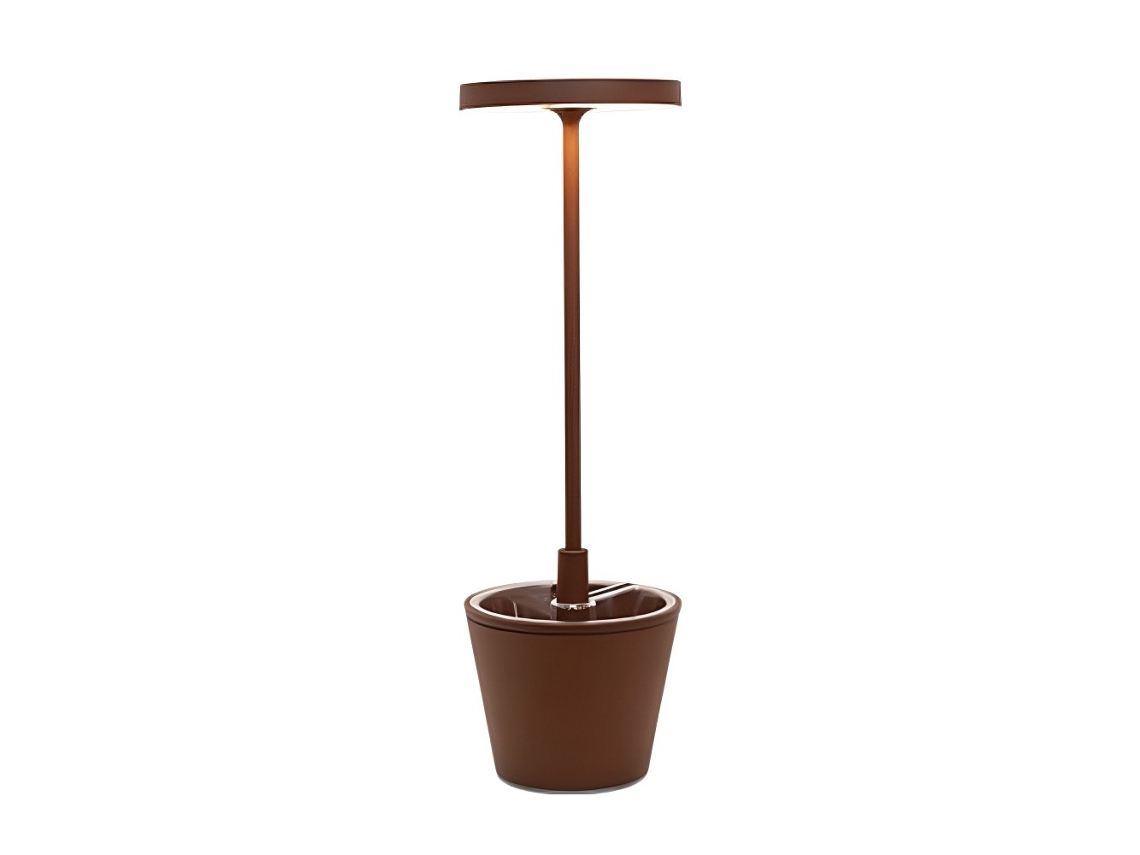 Lámpara de Mesa Poldina Reverso Corten LED recargable y regulable ZAFFERANO