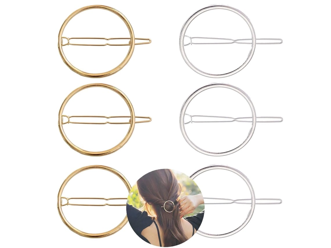 100 pinzas para el pelo minimalistas, finas, huecas, redondas y geométricas para mujeres y niñas.