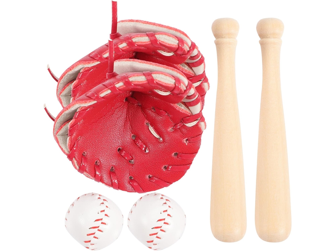 Juego De 2 Mini Bates De Béisbol, Decoraciones En Miniatura Para Casas De Muñecas, Decoraciones Para Pasteles.